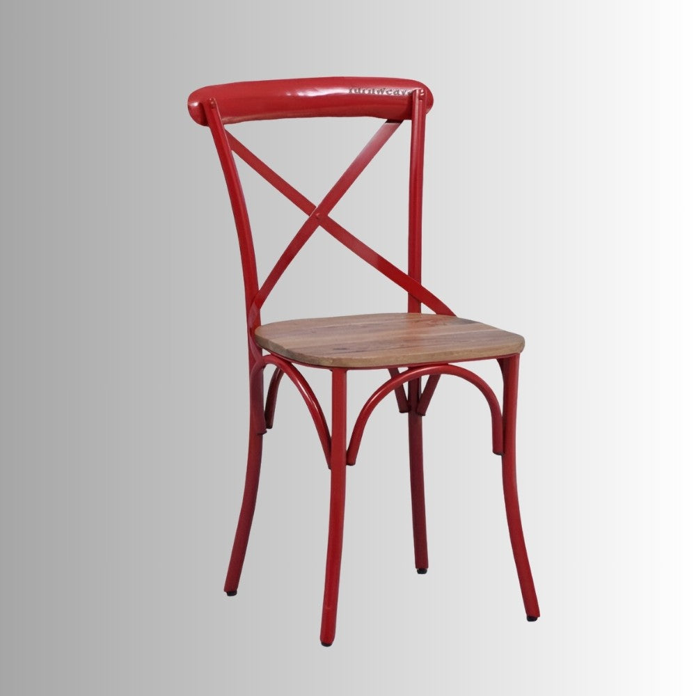 Gage Metal Garden Chairs Set of Two (Red)