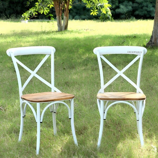 Gage Metal Garden Chairs Set of Two (White)