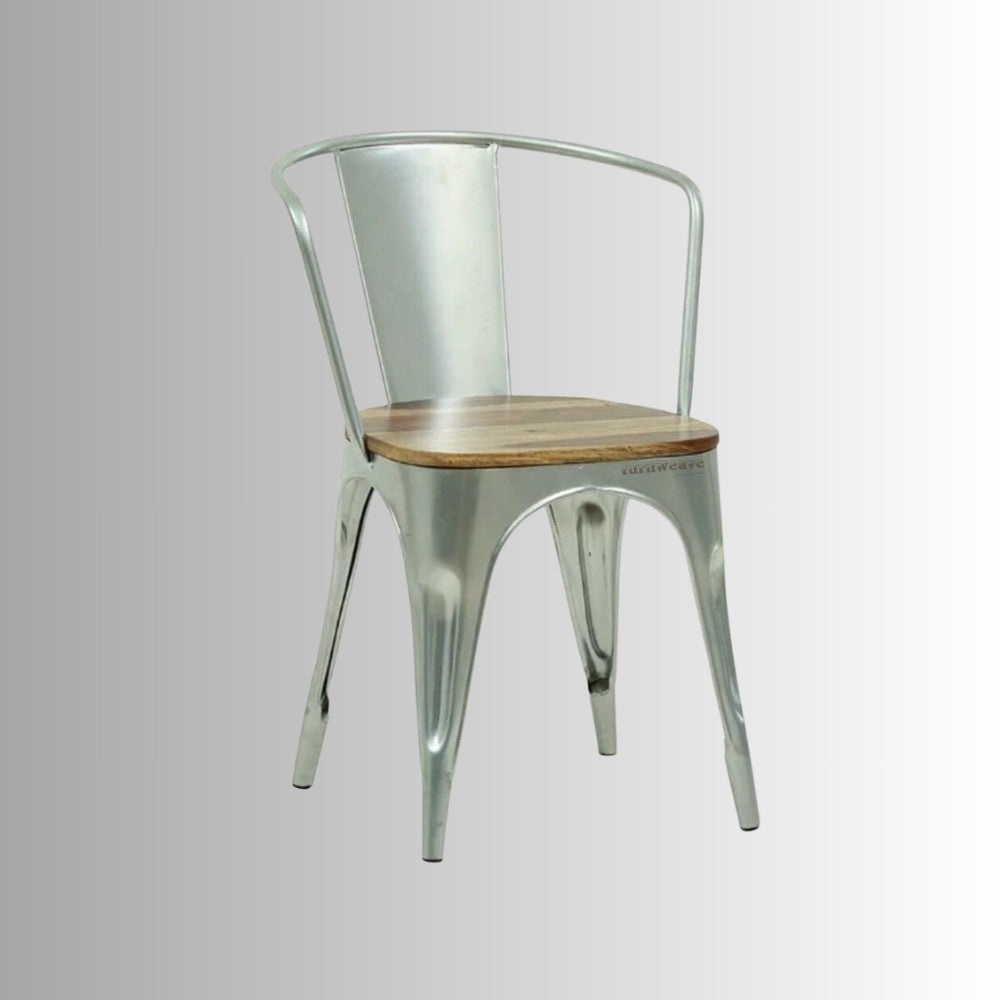 Dany Metal Powder Coated Chair (Silver)