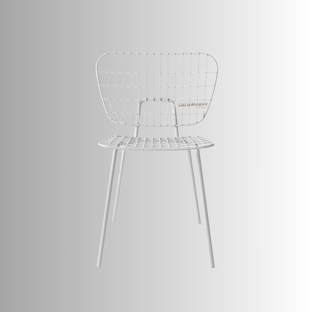 Revya Metal Powder Coated Outdoor Chair (White)