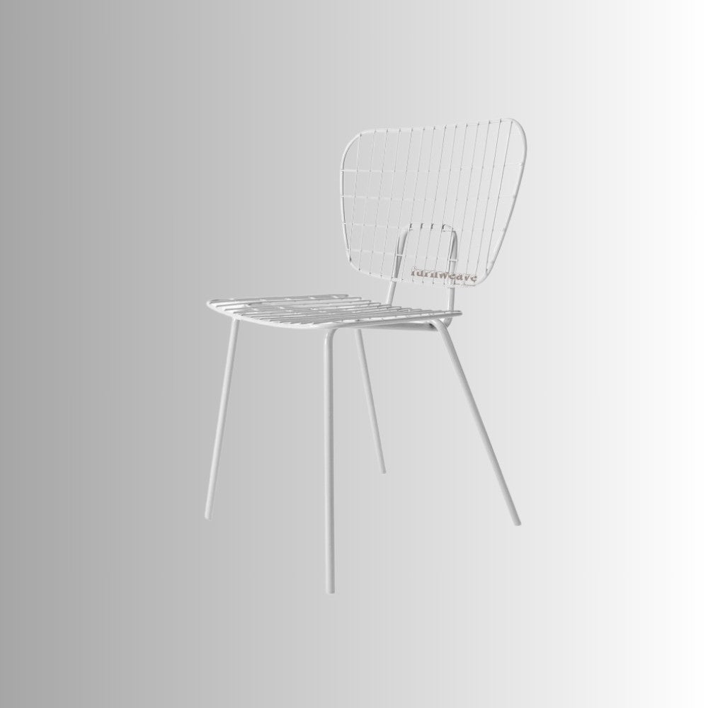 Revya Metal Powder Coated Outdoor Chair (White)