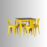 Hube Patio Outdoor Chair and Table (Yellow)