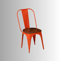 Liva Metal Powder Coated Chair and Table (Orange)