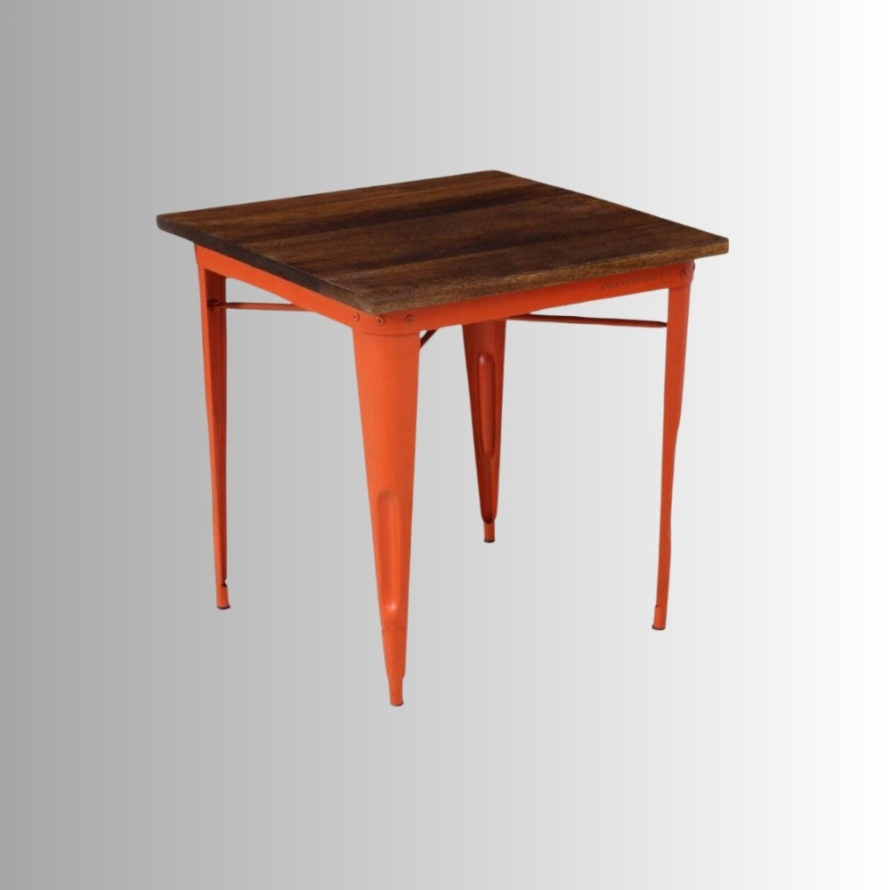 Liva Metal Powder Coated Chair and Table (Orange)