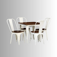 Liva Metal Powder Coated Chair and Table (White)