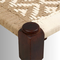 Uva Wooden Woven Seating Stools Pidha (White Jute) Set of Two