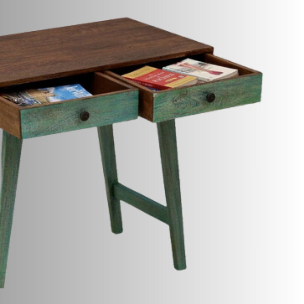 Dravin Wooden Distress Study Laptop Table (Green Distress)