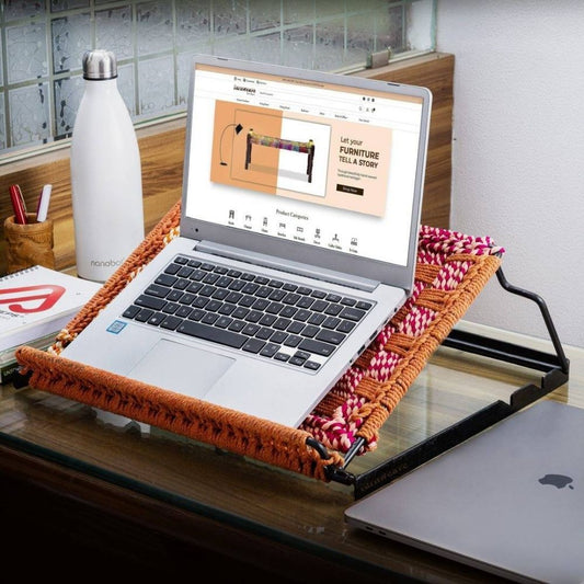 Bunai Handowen Laptop Stand (Orange and Multicolor)