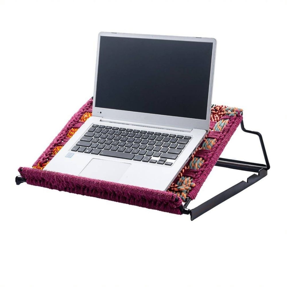 Bunai Handowen Laptop Stand (Pink and Multicolor)