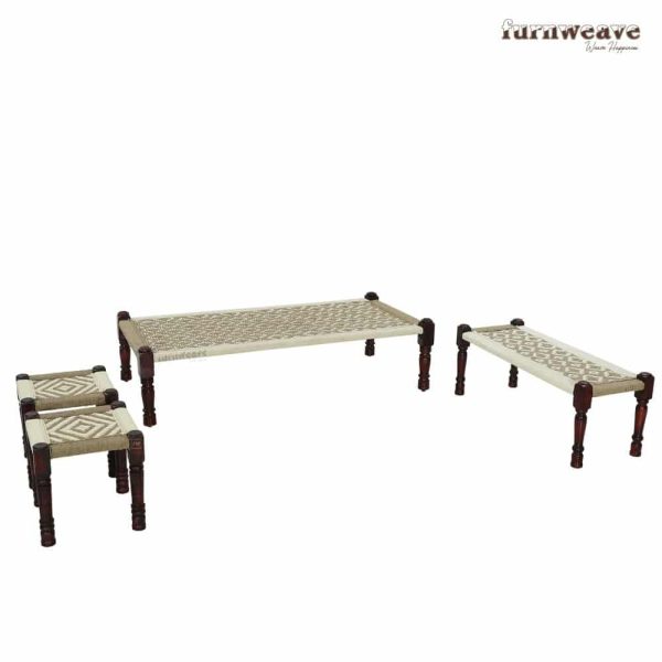 Buy wooden charpai online and stools - Furnweave