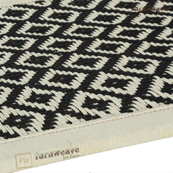 Furnweave Wooden Handwoven Charpai Black and White by Furnweave