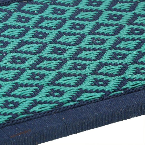 Furnweave Wooden Handwoven Charpai Blue and Green by Furnweave
