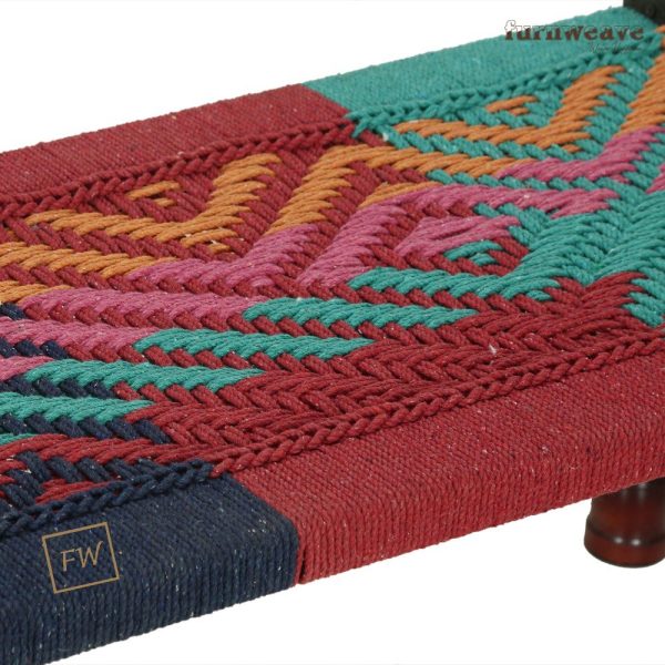 Furnweave Handwoven Wooden Bench | Colorful by Furnweave