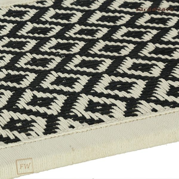 Furnweave Wooden Handwoven Charpai Black and White by Furnweave