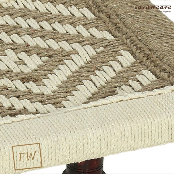 Furnweave Handwoven Set of Two Stools | Sheesham Wood | Cotton Rope by Furnweave