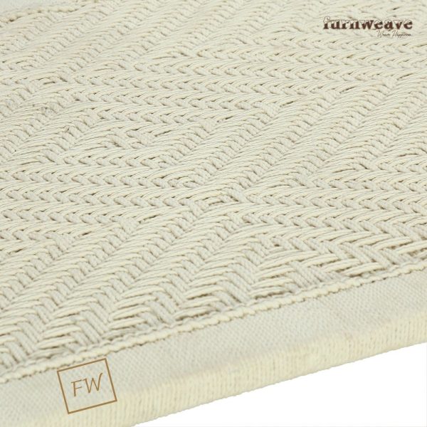 Furnweave Wooden Handwoven Charpai White by Furnweave