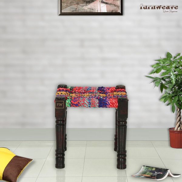 Furnweave Handwoven Stool Multicolor by Furnweave