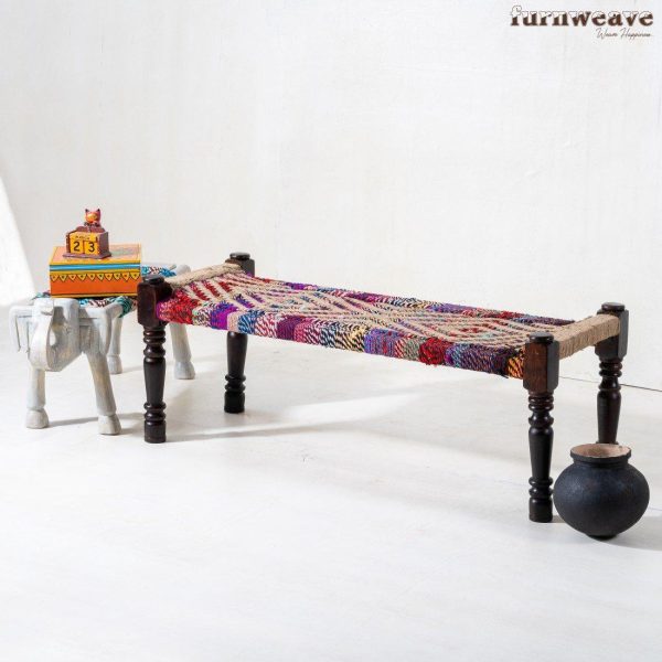 Wooden Handwoven Furniture- Buy Jute Handwoven Wooden Bench in India | Furnweave