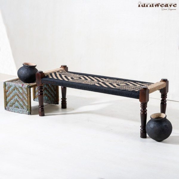 Buy Traditional Handwoven Wooden Bench Online | Furnweave