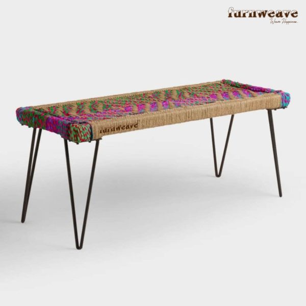 Multi-Coloured Handcrafted Woven Bench - Furnweave