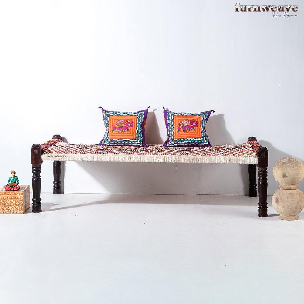 Buy wooden charpai online- Furnweave-Exploring the Handwoven Beauty of Manjha Beds