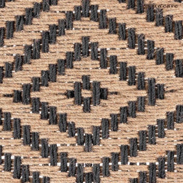 Furnweave Wooden Handwoven Charpai Black and Jute by Furnweave