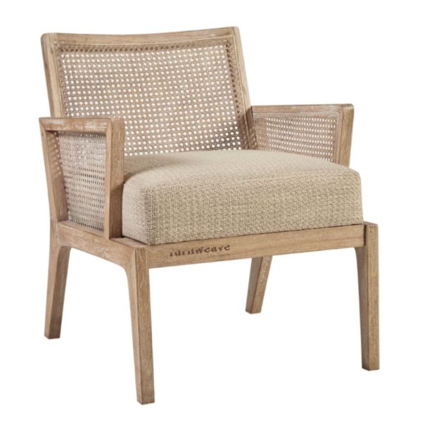 Dovea Wooden Rattan Wicker Chair with Upholstery by Furnweave