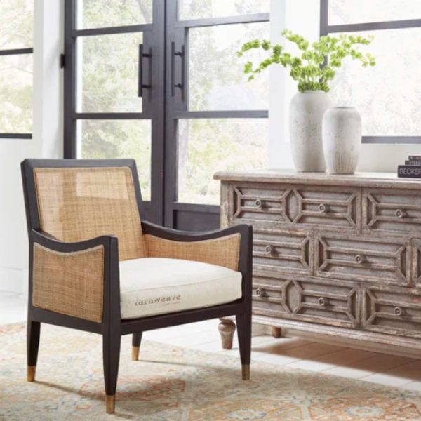 Buy Cane Chairs Online-Jeev Wooden Cane Arm Chair - Furnweave