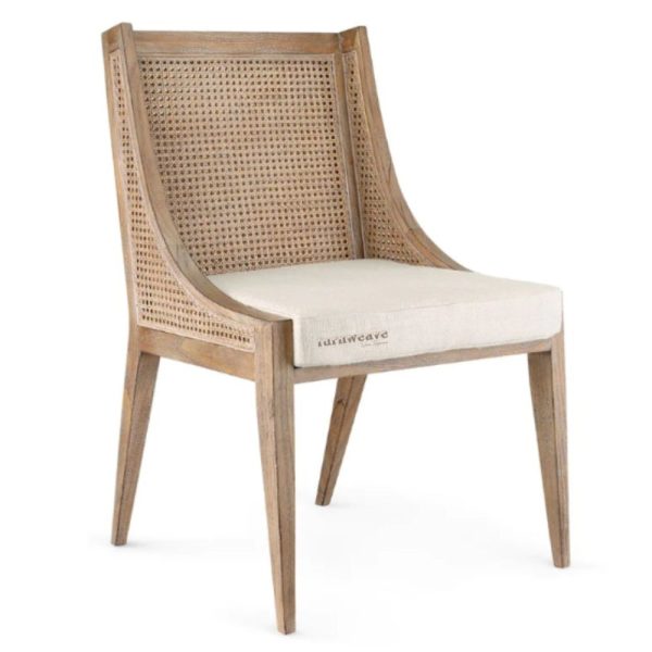 Diya Wooden Cane Rattan Dining Chair (Natural) by Furnweave