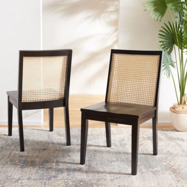 Buy Kavi Wooden Rattan Dining Chairs set of Two - Furnweave