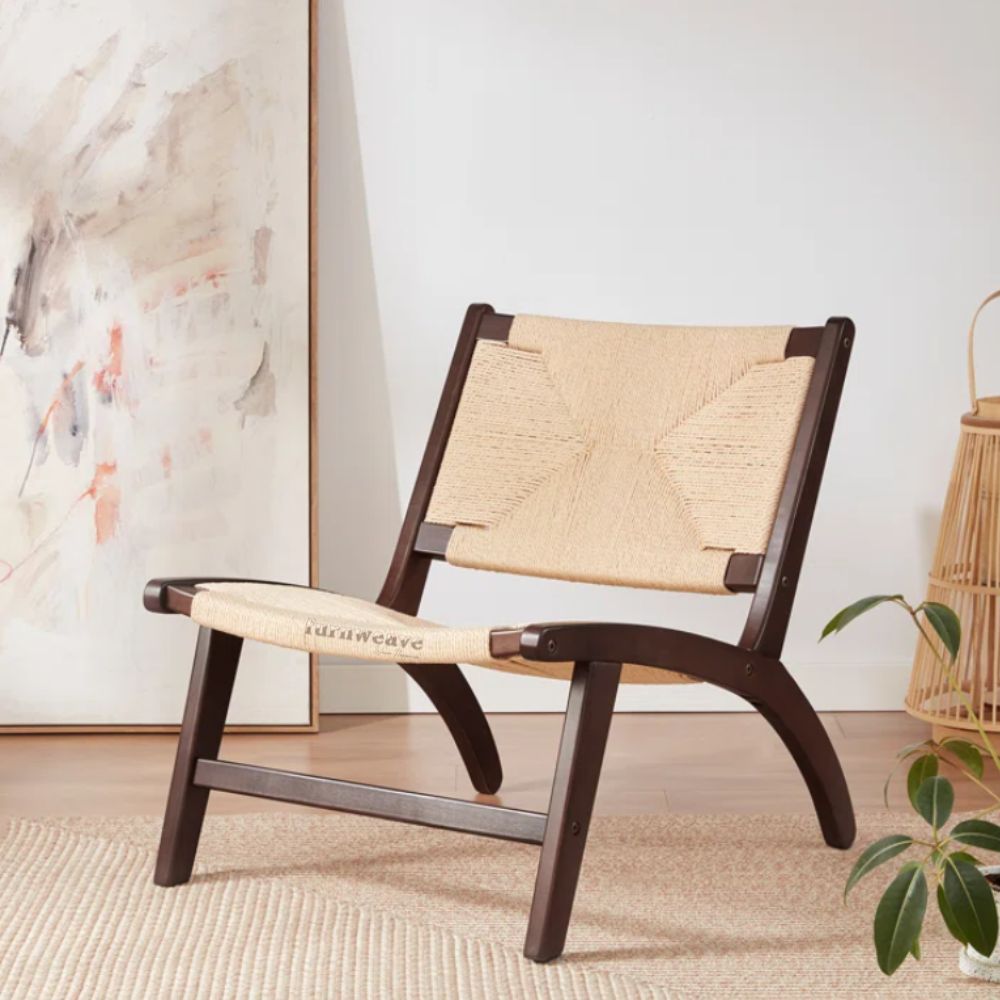 Buy Udan Wooden Handwoven Relaxing Chair Online - Furnweave