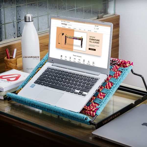 Buy Best Spre Handwoven Laptop Stand Online - Blue color laptop stand-Furnweave