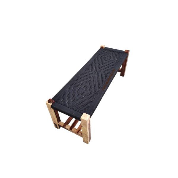 Furnweave Wooden Bench Black Rope by Furnweave