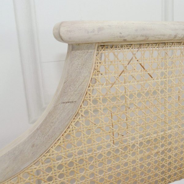 Bhaira Wooden Wicker Rattan Poster Bed by Furnweave
