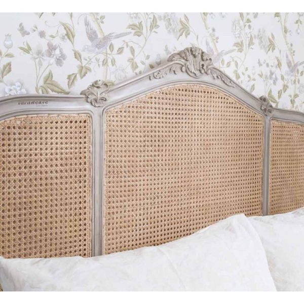 Suneka Wooden Carved Rattan Bed by Furnweave