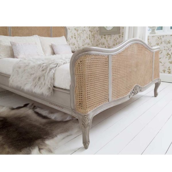Suneka Wooden Carved Rattan Bed - Furnweave