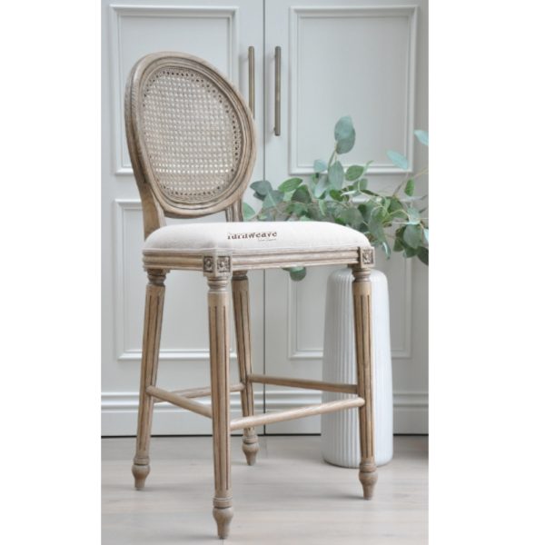 Buy Panish Wooden Wicker Bar Counter Chair - Furnweave