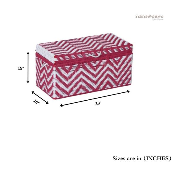 Furnweave Handwoven Storage Blanket and Laundry Box Red and White by Furnweave