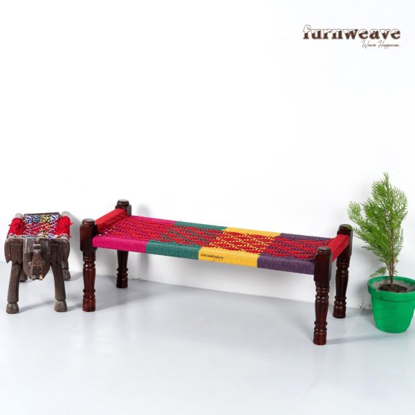 Furnweave Wooden Bench (Colorful 2) by Furnweave