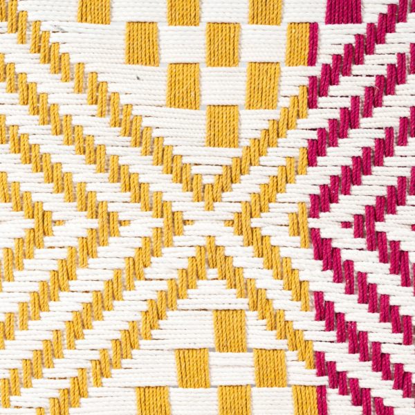 Furnweave Wooden Handwoven Charpai (White and Colorful) by Furnweave