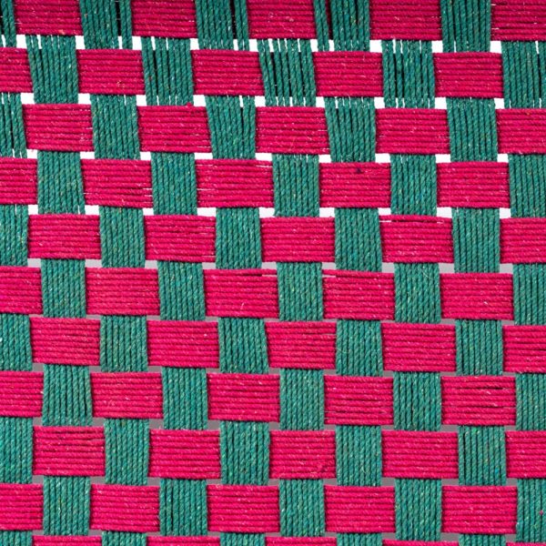 Furnweave Wooden Handwoven Charpai (Pink Green) by Furnweave